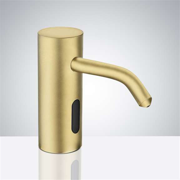 Fontana Trio Commercial Brushed Gold Brass Deck Mount Automatic Sensor Liquid Soap Dispenser